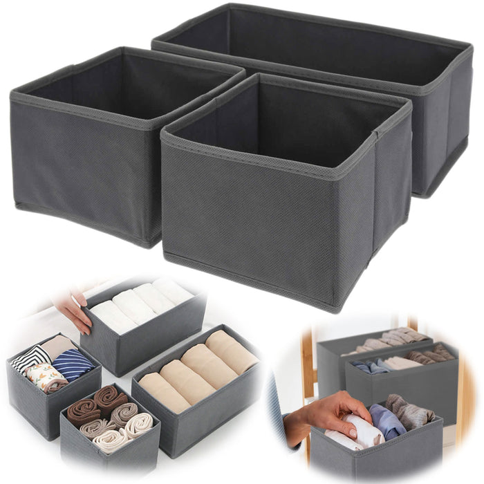 KI-generiertes Bild Schubladen Organizer 3´er Set Ordnungssystem Regalbox Aufbewahrungsbox Faltkiste