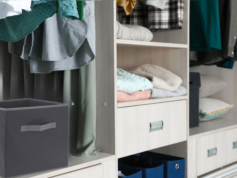 KI-generiertes Bild,Aufbewahrungsbox Faltbox 30x30x30cm Grau Schublade Einsatz für Ikea Kallax