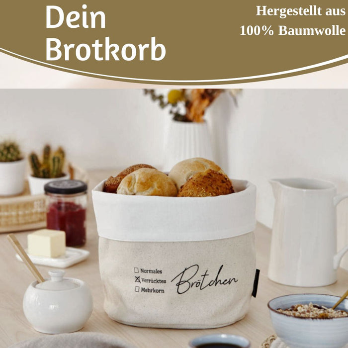 KI-generiertes Bild,Design Brotkorb Stoffkörbchen Brötchen 100% Baumwolle Brotkörbchen Brötchen