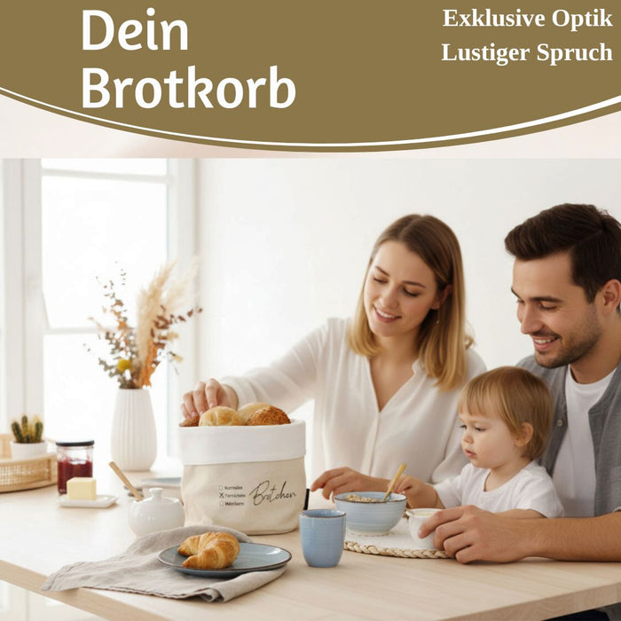 KI-generiertes Bild,Design Brotkorb Stoffkörbchen Brötchen 100% Baumwolle Brotkörbchen Brötchen