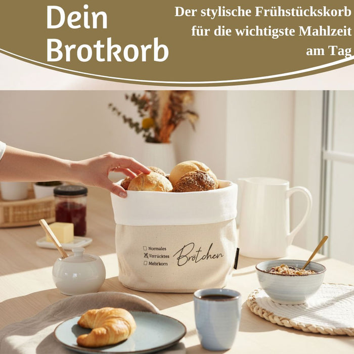 KI-generiertes Bild,Design Brotkorb Stoffkörbchen Brötchen 100% Baumwolle Brotkörbchen Brötchen