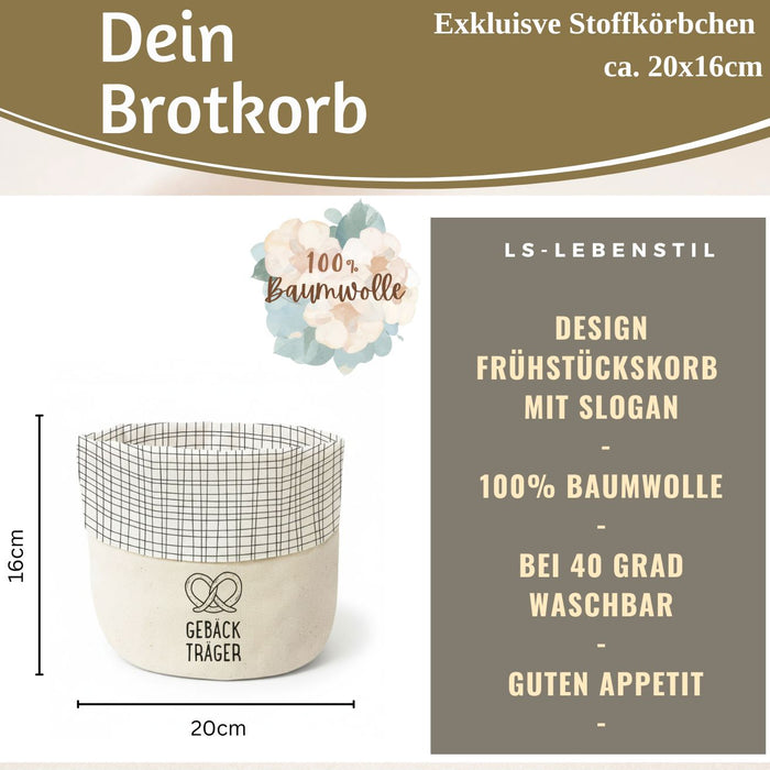 KI-generiertes Bild,Design Brotkorb Stoffkörbchen Gebäckträger 100% Baumwolle Brotkörbchen Brötchen