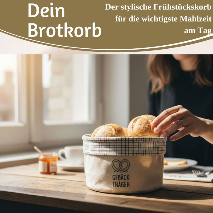 KI-generiertes Bild,Design Brotkorb Stoffkörbchen Gebäckträger 100% Baumwolle Brotkörbchen Brötchen