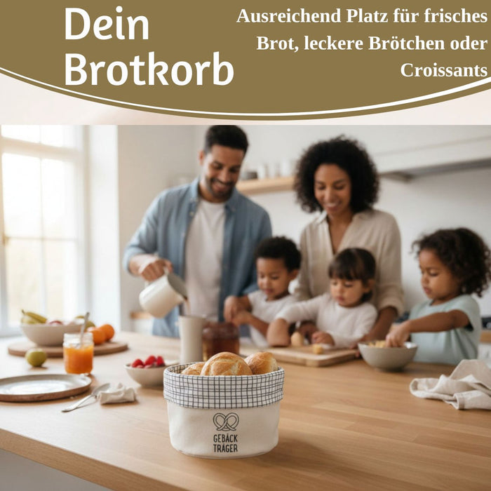 KI-generiertes Bild,Design Brotkorb Stoffkörbchen Gebäckträger 100% Baumwolle Brotkörbchen Brötchen