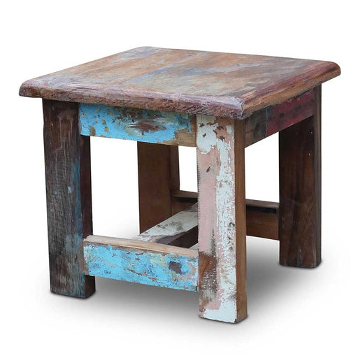 KI-generiertes Bild,Vintage Holz Fußhocker Tritthocker 28cm Fundholz Schemel Fußbank Bänkchen