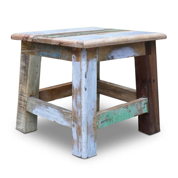 KI-generiertes Bild,Vintage Holz Fußhocker Tritthocker 28cm Fundholz Schemel Fußbank Bänkchen