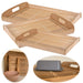 KI-generiertes Bild 3x Holz-Tablett Serviertablett Set Bambus Braun Natur Deko-Tablett