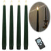KI-generiertes Bild LED 3D Stabkerzen Ribe 4´er Set Grün 26cm mit Timer Fernbedienung flackernde Kerze