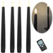 KI-generiertes Bild LED 3D Stabkerzen Ribe 4´er Set Schwarz 26cm Timer Fernbedienung flackernde Kerze