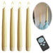 KI-generiertes Bild LED 3D Stabkerzen Ribe 4´er Set Vanille Gelb 26cm Timer Fernbedienung flackernde Kerze