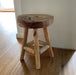 KI-generiertes Bild,Sitzhocker Teak Holz Hocker 42cm Braun Massiv Blumenhocker Beistelltisch Nachttisch