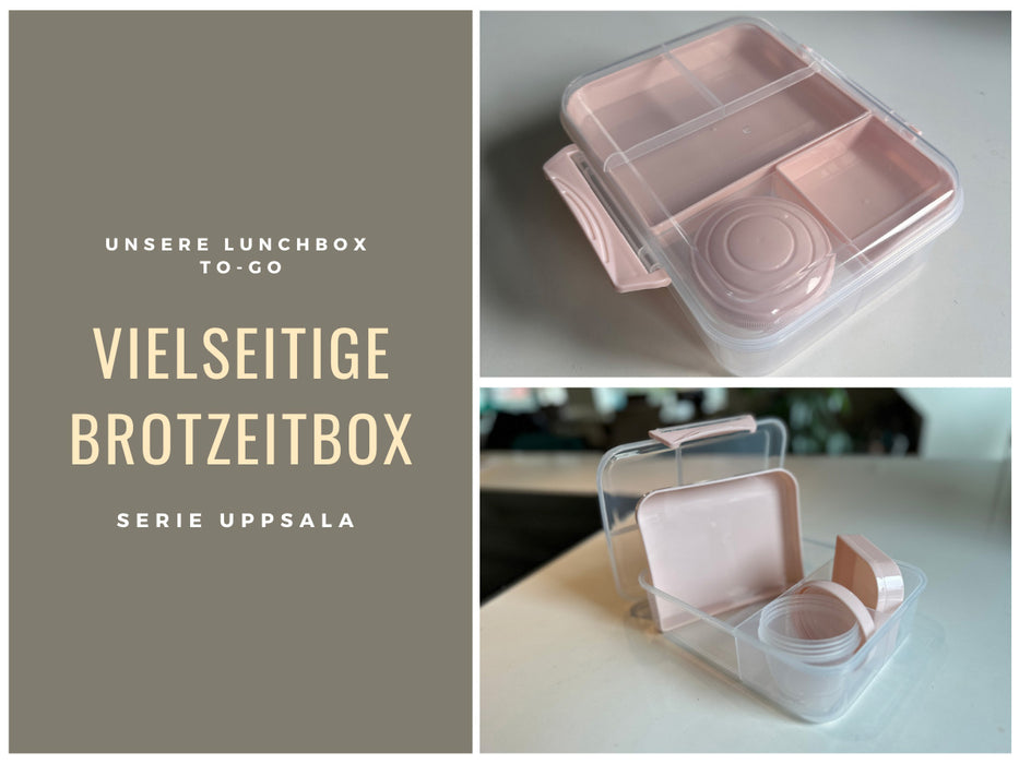 KI-generiertes Bild,Bento Box Lunchbox Kunststoff Rosa 3 Fächer 2 Ebenen Frühstücksbox Brotdose