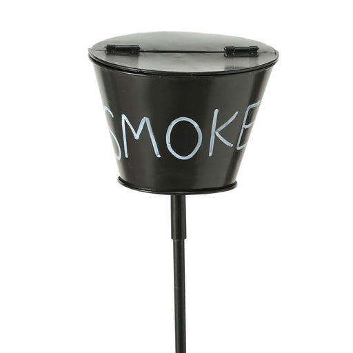 KI-generiertes Bild,XL Windaschenbecher Metall BBQ Tonne Smoke Schwarz Gartenstab 65-115cm Ascher
