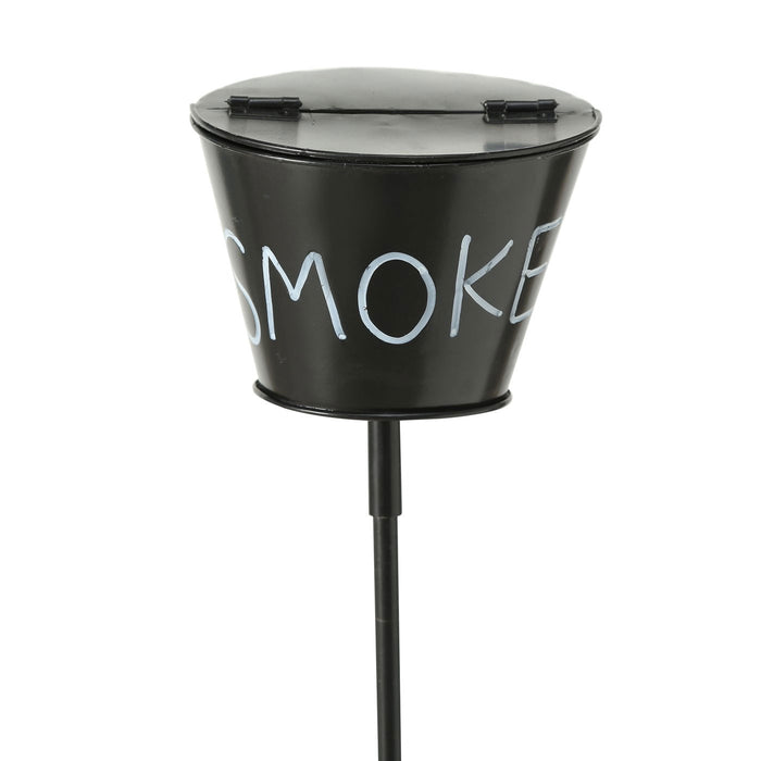 KI-generiertes Bild,XL Windaschenbecher Metall BBQ Tonne Smoke Schwarz Gartenstab 65-115cm Ascher