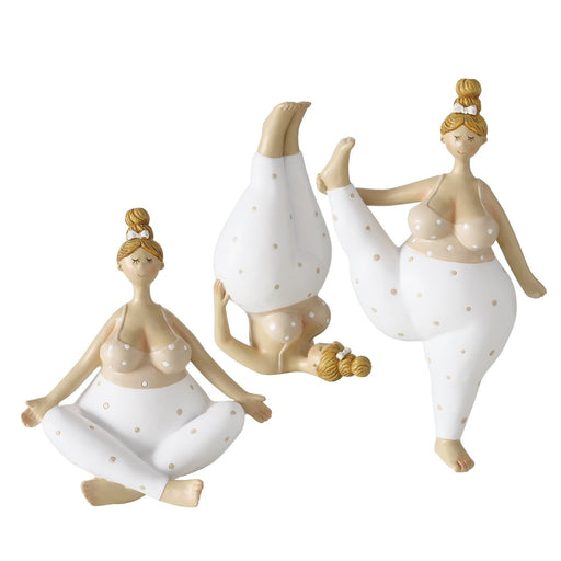 KI-generiertes Bild,3 Yoga Frauen Deko-Figur Set Molly 21cm Skulptur Gymnastik Feng Shui Deko-Objekt