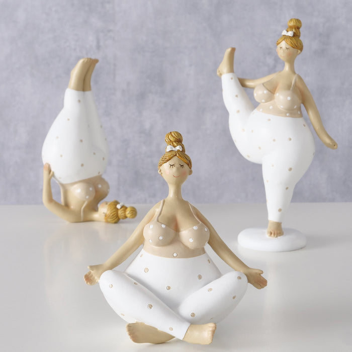 KI-generiertes Bild,3 Yoga Frauen Deko-Figur Set Molly 21cm Skulptur Gymnastik Feng Shui Deko-Objekt