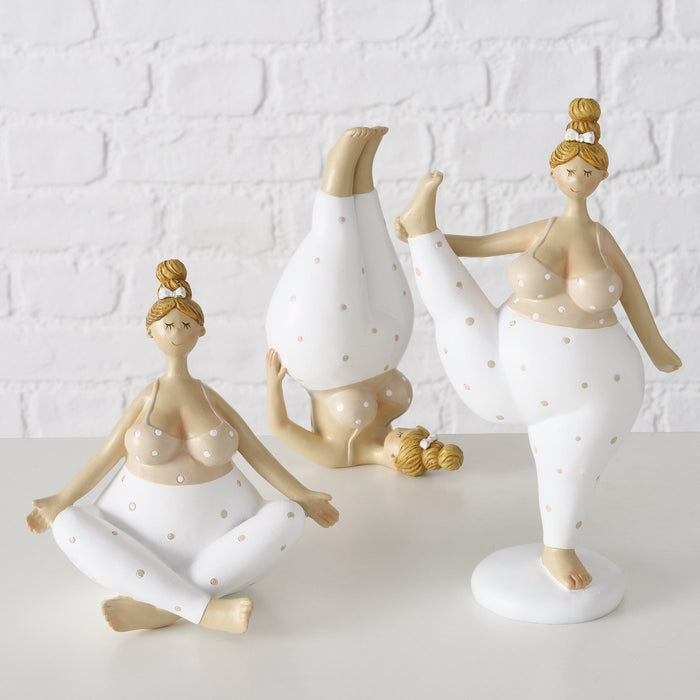 KI-generiertes Bild,3 Yoga Frauen Deko-Figur Set Molly 21cm Skulptur Gymnastik Feng Shui Deko-Objekt