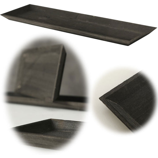 KI-generiertes Bild Holz Deko-Tablett Shabby Schwarz 55x16cm Kerzen-Schale Teelichthalter