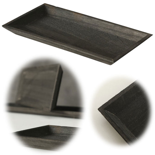 KI-generiertes Bild Holz Deko-Tablett Shabby Schwarz 30x16cm Kerzen-Schale Teelichthalter