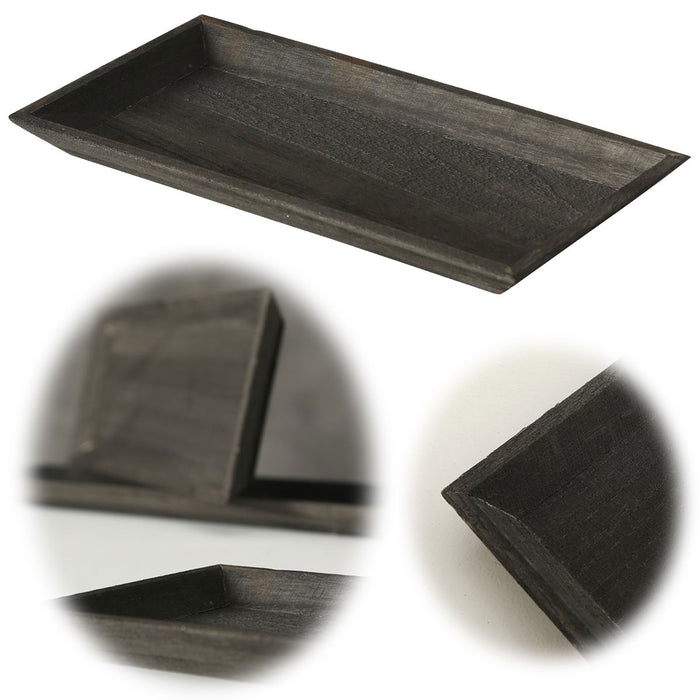 KI-generiertes Bild Holz Deko-Tablett Shabby Schwarz 30x16cm Kerzen-Schale Teelichthalter