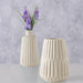 KI-generiertes Bild,Nordic Blumen-Vase Oslo 2´er Set Creme Beige Keramik Tisch-Vase Pampasgras