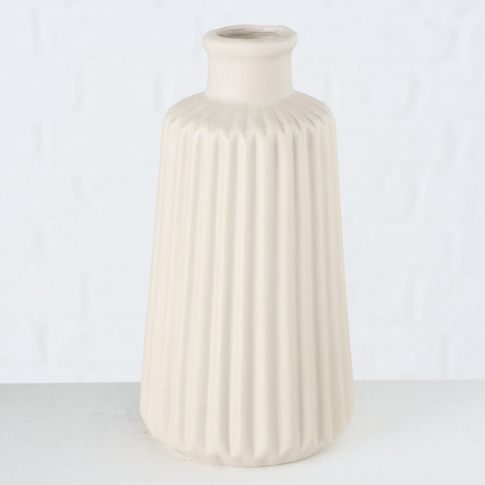 KI-generiertes Bild,Nordic Blumen-Vase Oslo 2´er Set Creme Beige Keramik Tisch-Vase Pampasgras