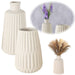 KI-generiertes Bild Nordic Blumen-Vase Oslo 2´er Set Creme Beige Keramik Tisch-Vase Pampasgras