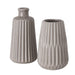 KI-generiertes Bild,Nordic Blumen-Vase Oslo 2´er Set Creme Braun Keramik Tisch-Vase Pampasgras