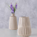 KI-generiertes Bild,Nordic Blumen-Vase Oslo 2´er Set Creme Braun Keramik Tisch-Vase Pampasgras
