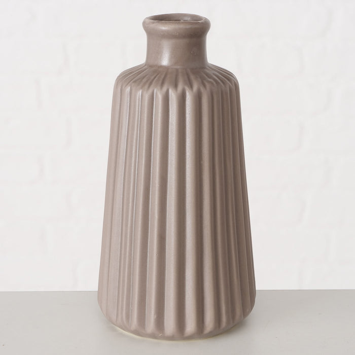 KI-generiertes Bild,Nordic Blumen-Vase Oslo 2´er Set Creme Braun Keramik Tisch-Vase Pampasgras