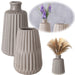 KI-generiertes Bild Nordic Blumen-Vase Oslo 2´er Set Creme Braun Keramik Tisch-Vase Pampasgras