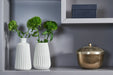 KI-generiertes Bild,Nordic Blumen-Vase Oslo 2´er Set Creme Weiß Keramik Tisch-Vase Pampasgras