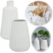 KI-generiertes Bild Nordic Blumen-Vase Oslo 2´er Set Creme Weiß Keramik Tisch-Vase Pampasgras