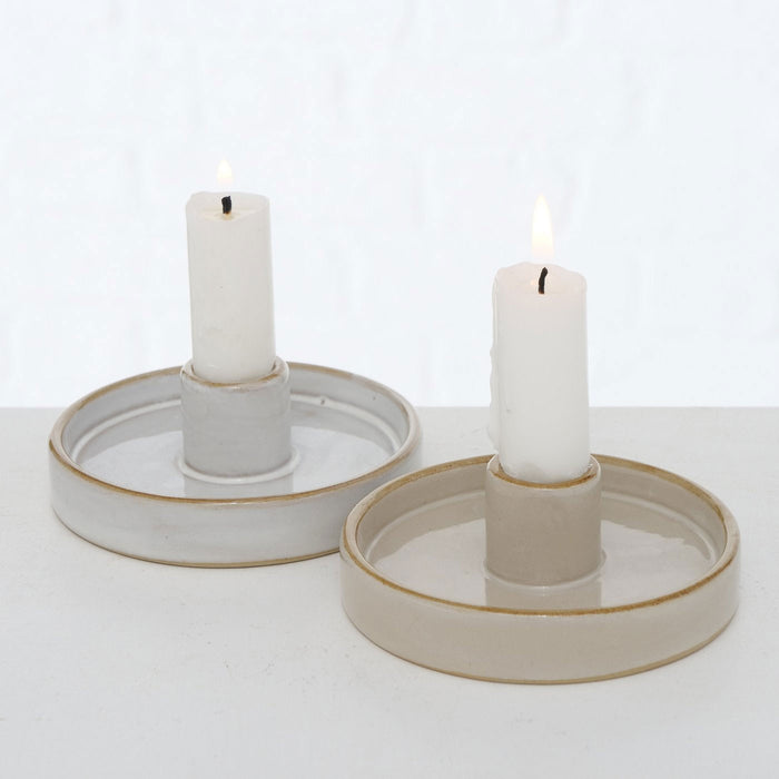 KI-generiertes Bild,Keramik Kerzenständer 2er Set 10cm Kerzenhalter Stabkerzen Kerzenleuchter