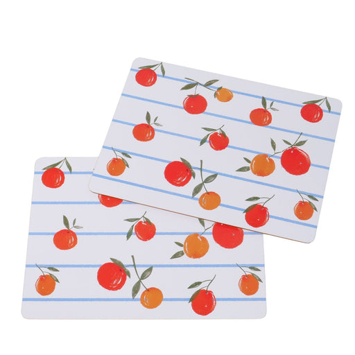 KI-generiertes Bild,2x Kork Tischset Platzset Orange Früchte 40x30cm abwaschbar Rechteck Platzmatte