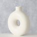 KI-generiertes Bild,Nordic Blumen-Vase Donut 20x17cm Creme Weiß Rund Keramik Tisch-Vase Pampasgras