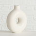 KI-generiertes Bild,Nordic Blumen-Vase Donut 20x17cm Creme Weiß Rund Keramik Tisch-Vase Pampasgras