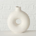 KI-generiertes Bild,Nordic Blumen-Vase Donut 20x17cm Creme Weiß Rund Keramik Tisch-Vase Pampasgras