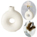 KI-generiertes Bild Nordic Blumen-Vase Donut 20x17cm Creme Weiß Rund Keramik Tisch-Vase Pampasgras