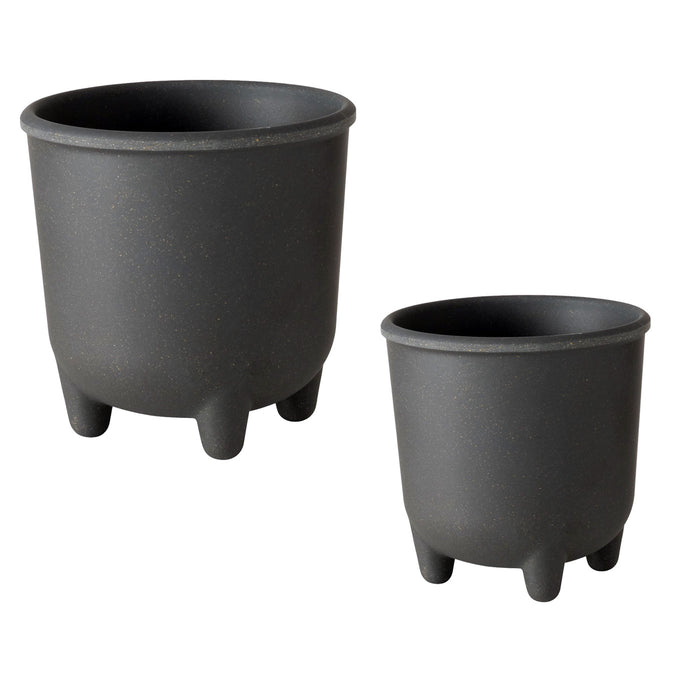 KI-generiertes Bild,Pflanztopf Blumenkübel List 13-16cm 2´er Set Grau Rund Übertopf Blumentopf