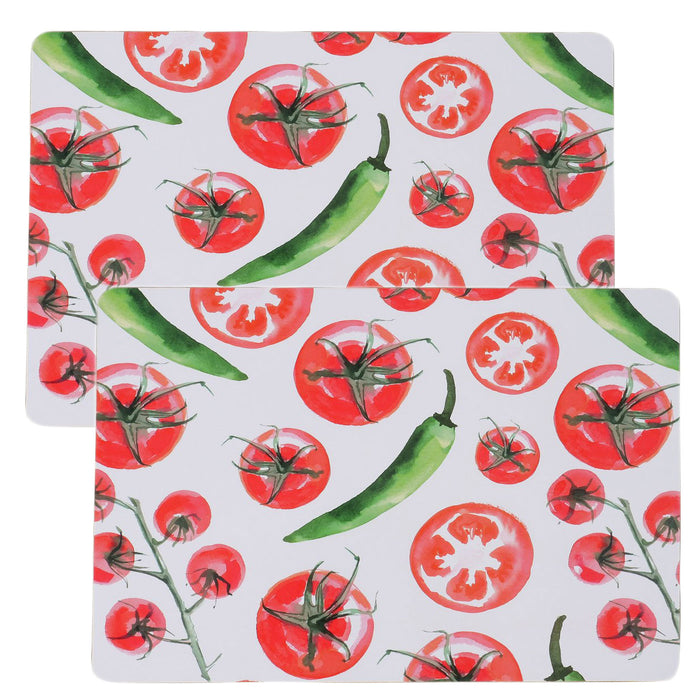 KI-generiertes Bild,2x Kork Tischset Platzset Italia Tomato 40x30cm abwaschbar Rechteck Platzmatte