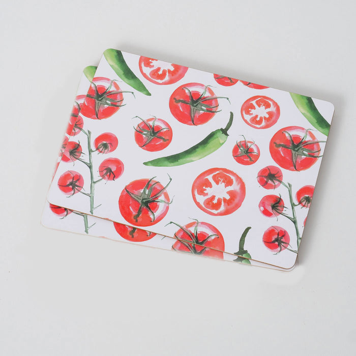 KI-generiertes Bild,2x Kork Tischset Platzset Italia Tomato 40x30cm abwaschbar Rechteck Platzmatte