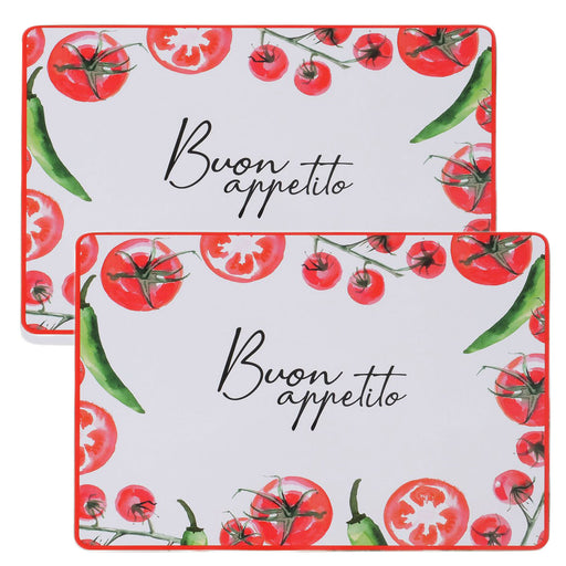 KI-generiertes Bild,2x Kork Tischset Platzset Italia Appetito 40x30cm abwaschbar Rechteck Platzmatte