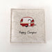 KI-generiertes Bild,Filz Sitzkissen Happy Camper 35x35cm Beige Deko-Kissen Stuhlkissen Quadratisch