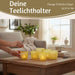 KI-generiertes Bild,6x Glas Teelichthalter Retro Gelb 7-9cm Set Windlicht-Halter Kerzenständer