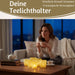 KI-generiertes Bild,6x Glas Teelichthalter Retro Gelb 7-9cm Set Windlicht-Halter Kerzenständer