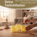 KI-generiertes Bild,6x Glas Teelichthalter Retro Gelb 7-9cm Set Windlicht-Halter Kerzenständer