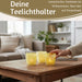 KI-generiertes Bild,6x Glas Teelichthalter Retro Gelb 7-9cm Set Windlicht-Halter Kerzenständer