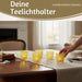 KI-generiertes Bild,6x Glas Teelichthalter Retro Gelb 7-9cm Set Windlicht-Halter Kerzenständer