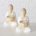 KI-generiertes Bild,2´er Set Teelichthalter Buddha Statuen 15cm Beige Weiß Figuren sitzend Teelichtständer